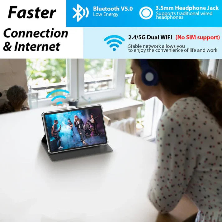 Android 15 tablet, 10.1-inch, 2-in-1 portable device, 12GB RAM, holiday gift.