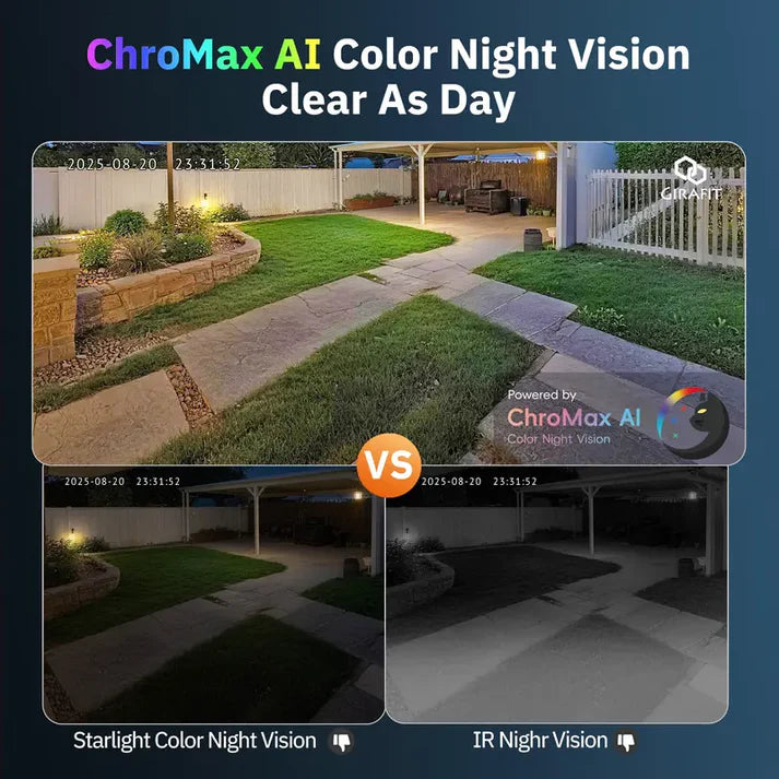 2K Dual-Band Wi-Fi camera with AI color night vision, motion detection, and 24/7 local storage. 📹✨